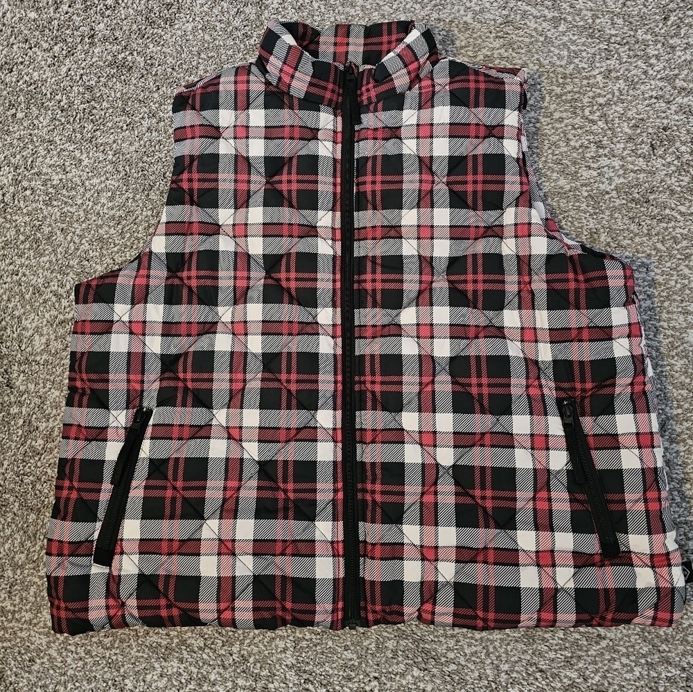 Vera Bradley Plaid Puffer Vest sz xl